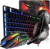 Kit Gamer Teclado Semi Mecânico Rgb + Mouse Led em 7 Cores + Headset Com Microfone