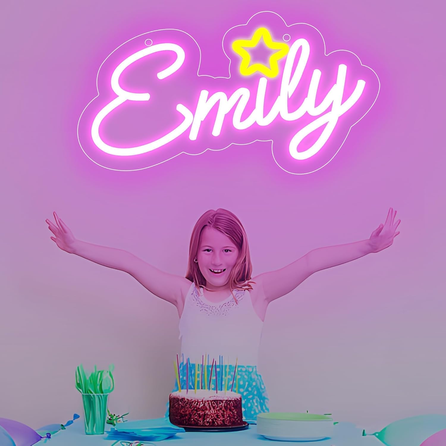 Placa de Neon com o nome Emily