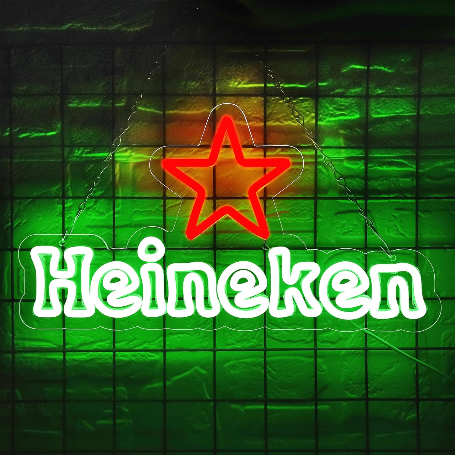 Placa de néon de cerveja Heineken