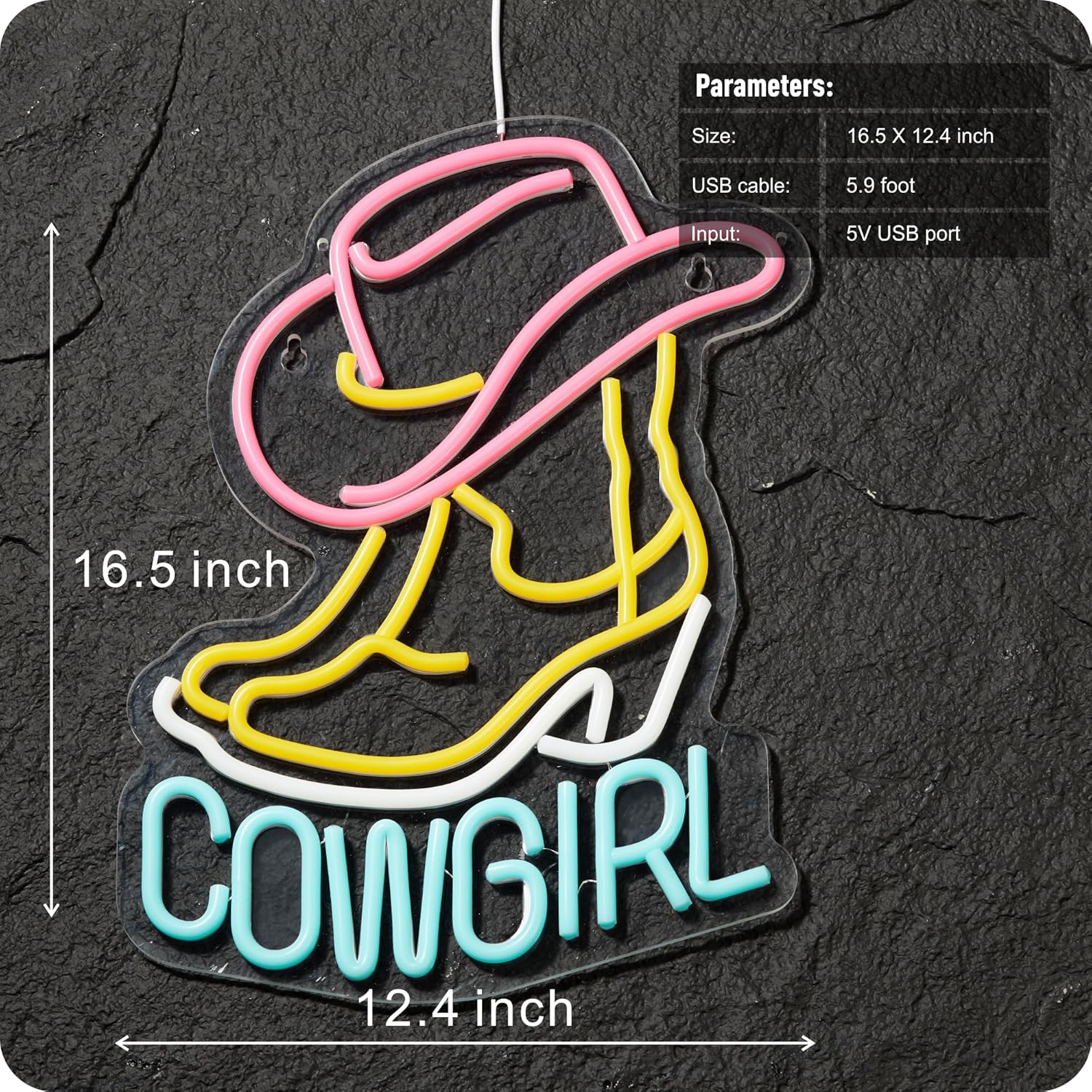 Placa de Neon de Cowgirl