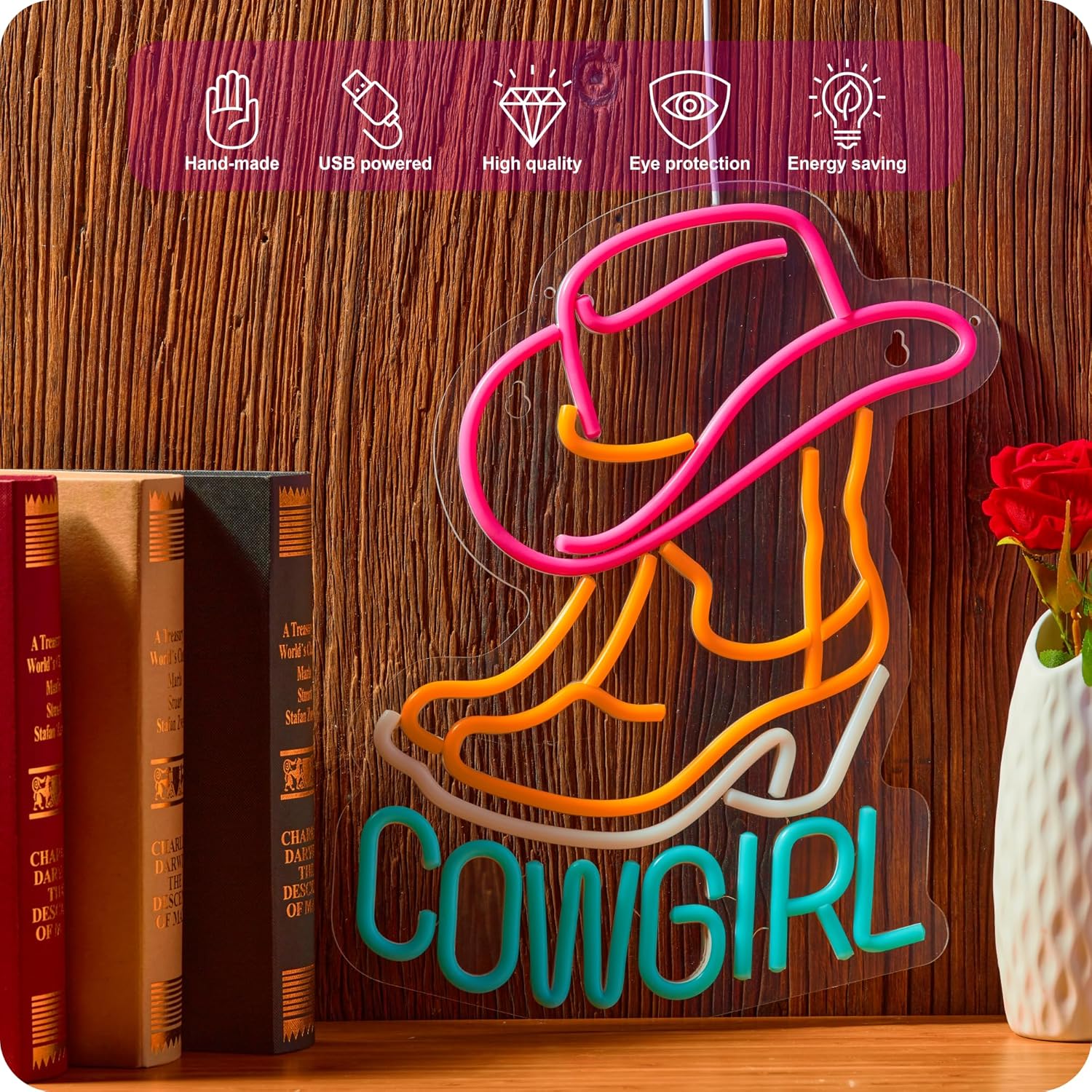 Placa de Neon de Cowgirl