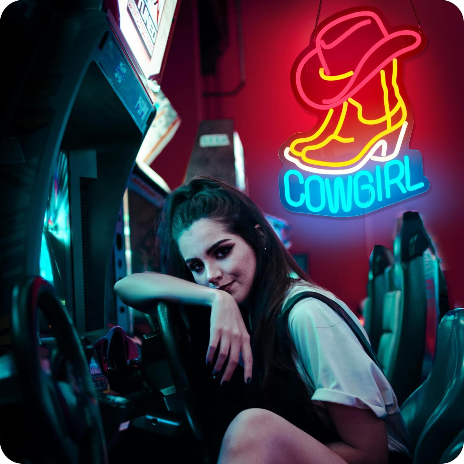 Placa de Neon de Cowgirl