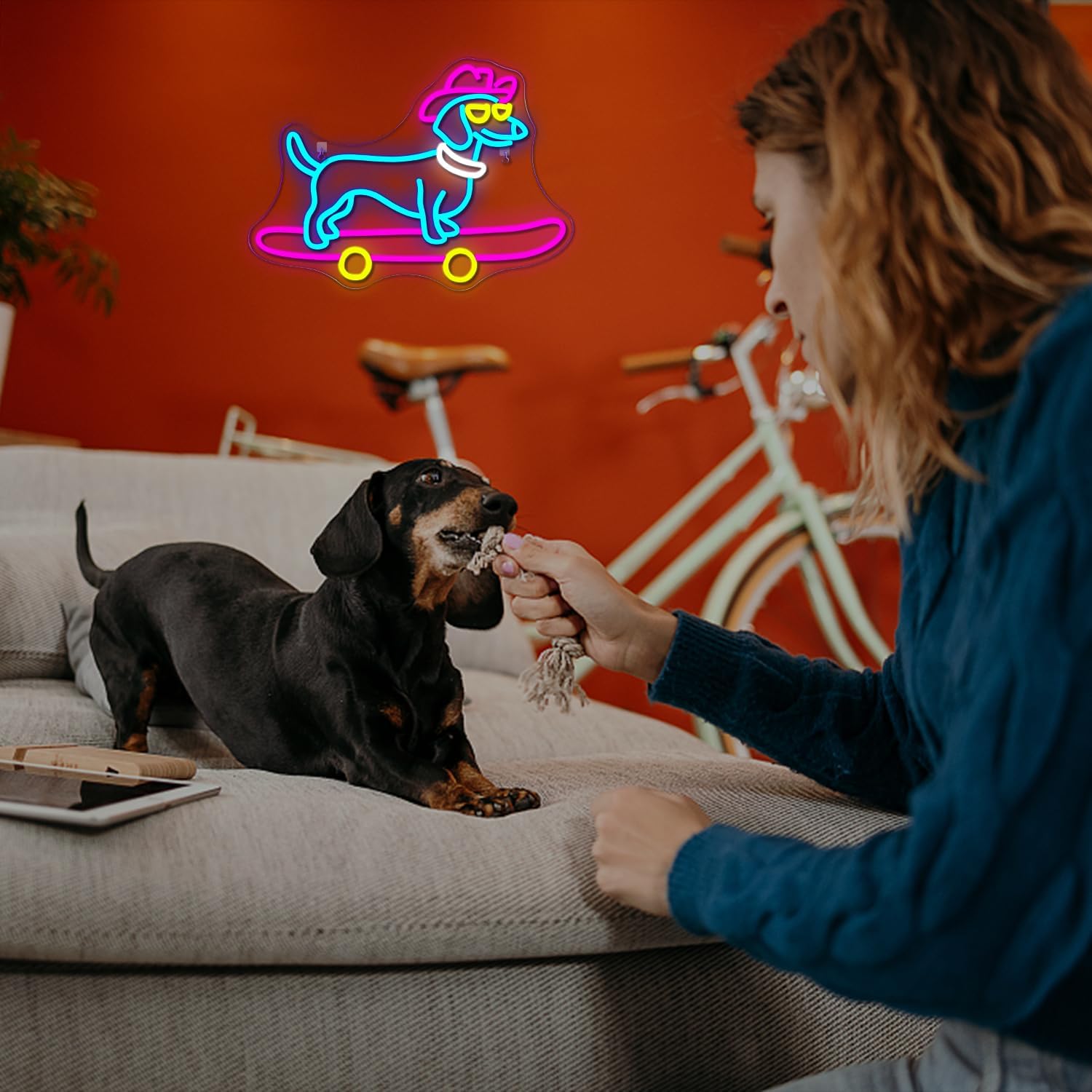 Placa de Neon de Dachshund