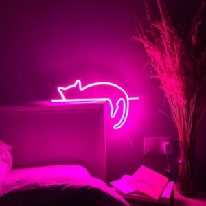 placa de neon de gatinho 1