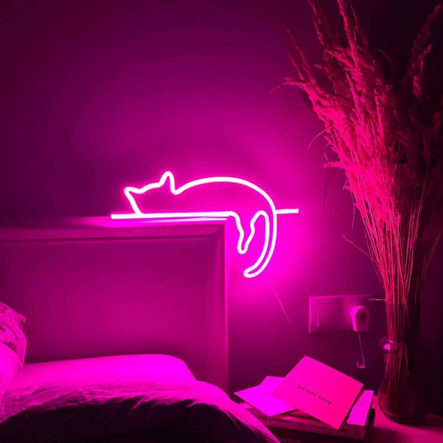 Placa de neon de gatinho