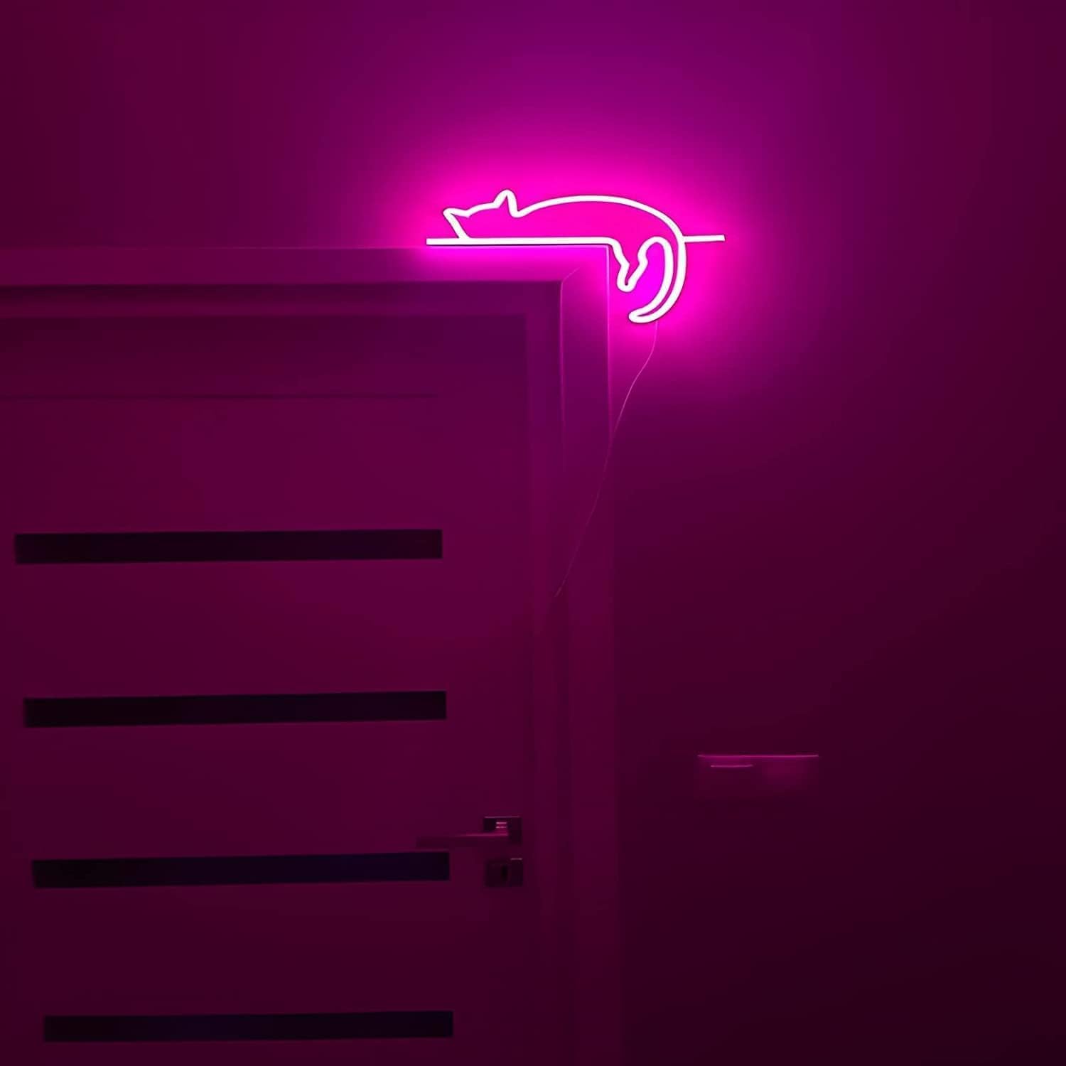 Placa de neon de gatinho