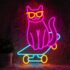 placa de neon de gato de skate 1