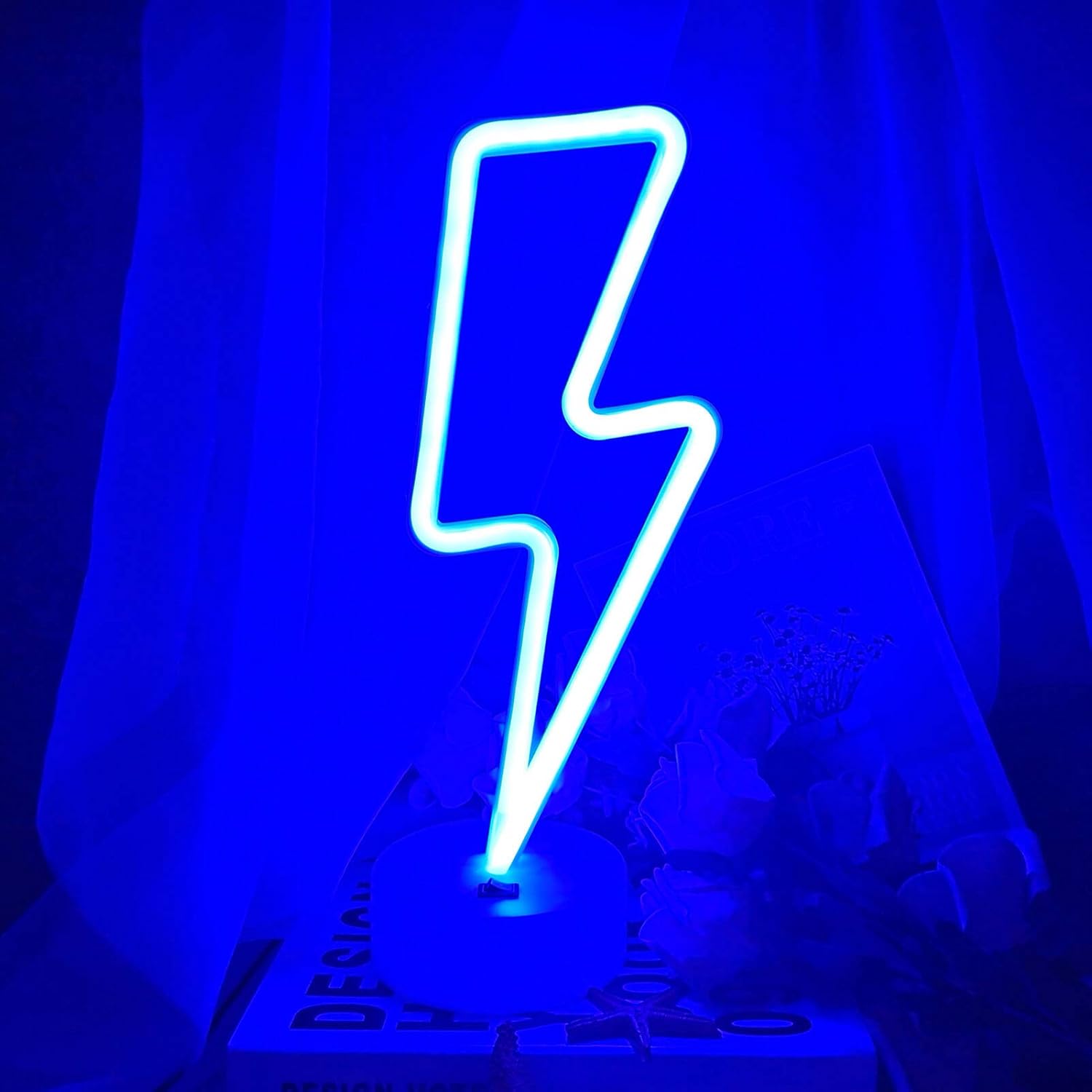 Placa de Neon de iluminação azul