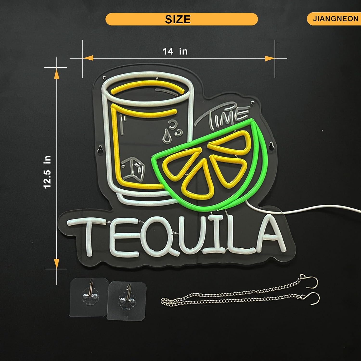 Placa de neon de tequila