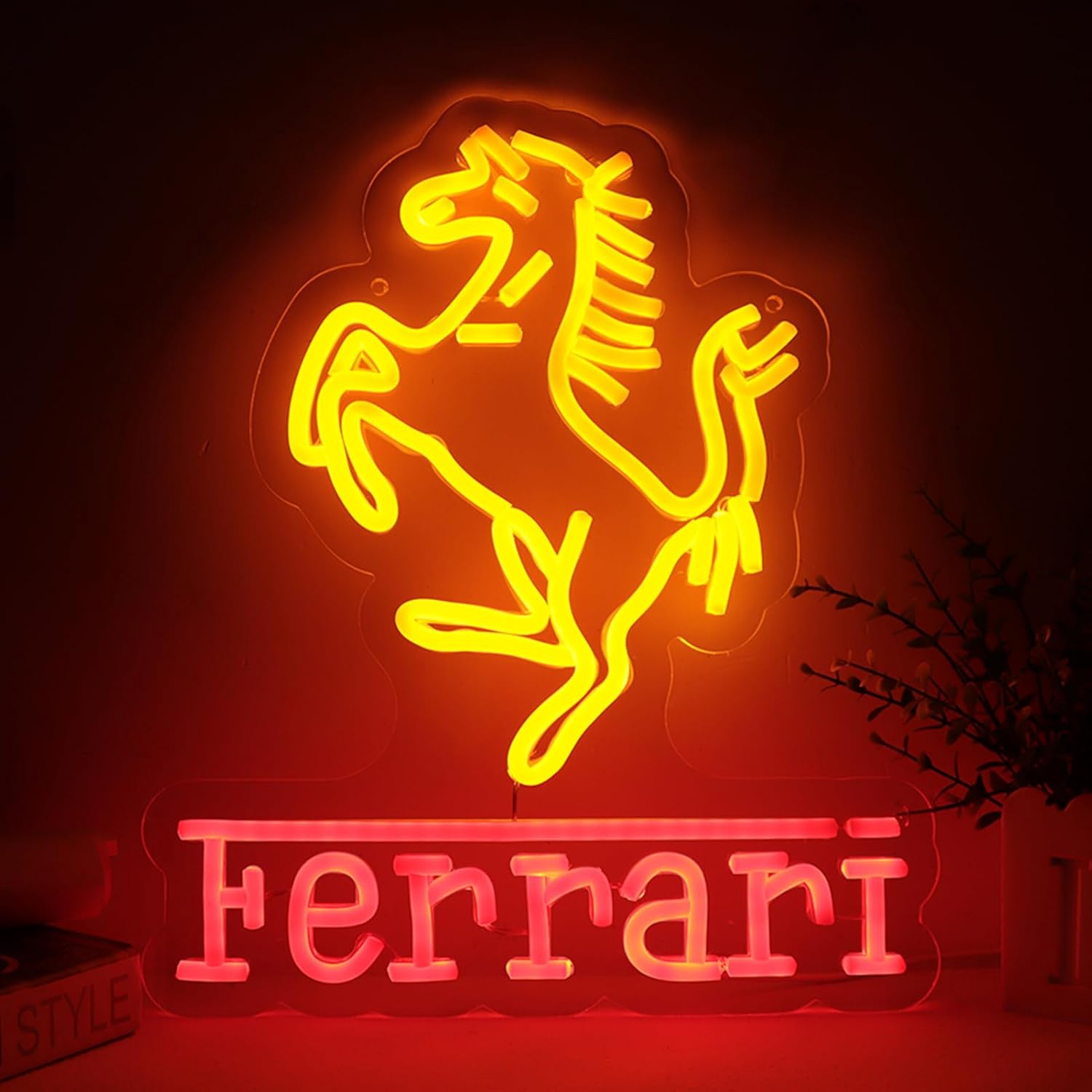 Placa De Néon Ferrari