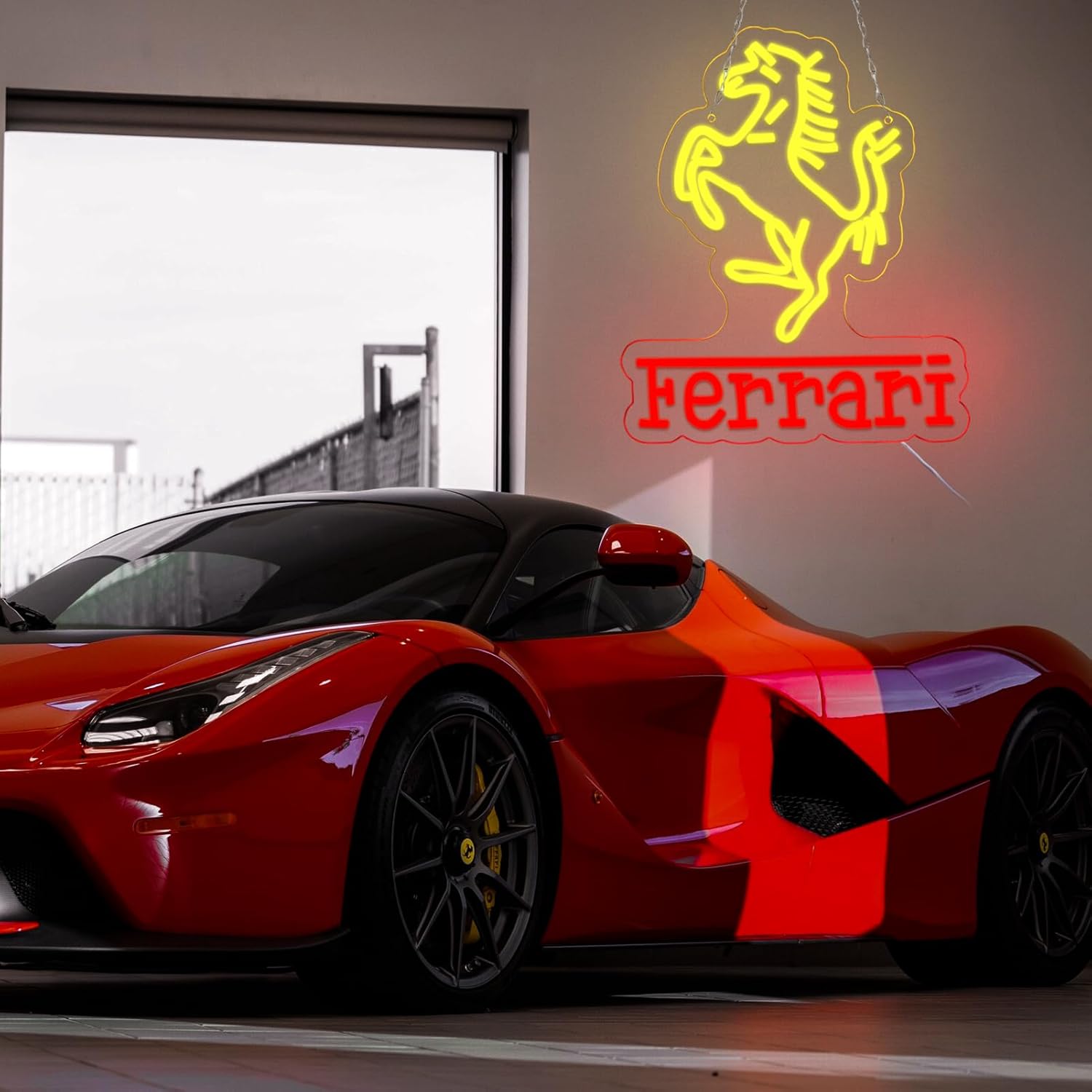 Placa De Néon Ferrari