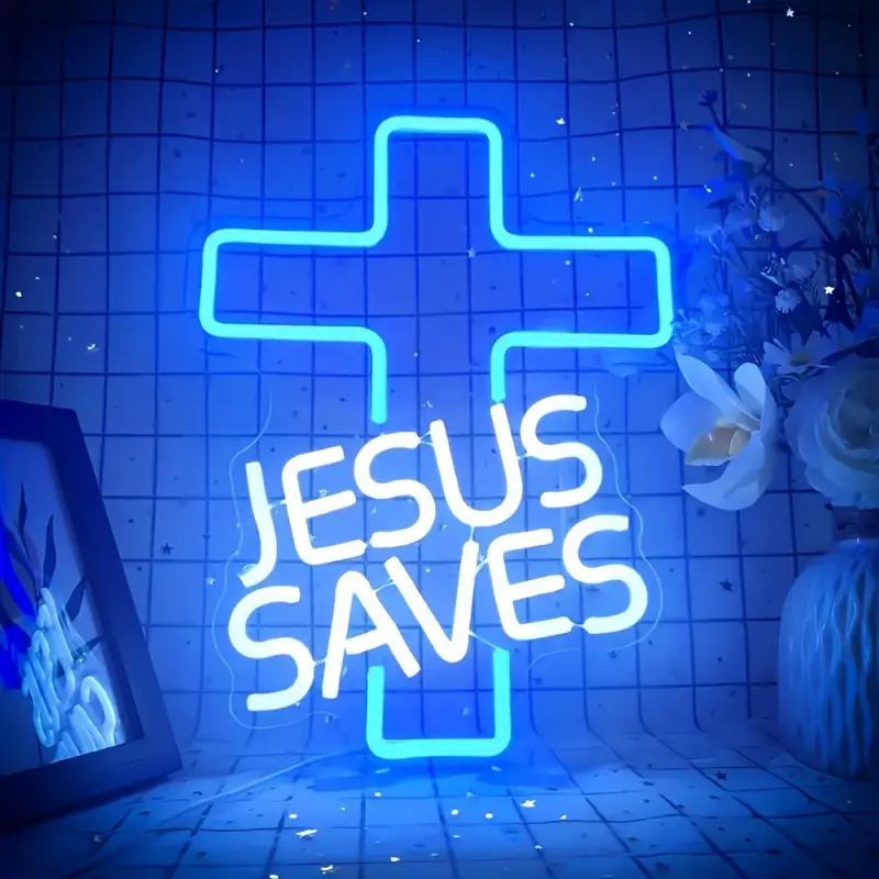 Placa de Neon Jesus Salva