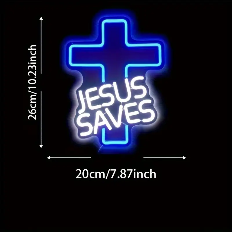 Placa de Neon Jesus Salva