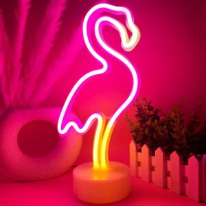 placa de neon led flamingo 1