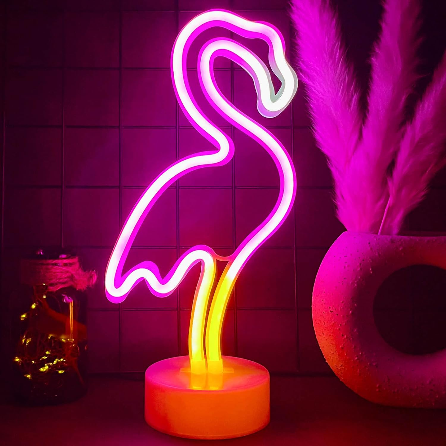 Placa de neon LED Flamingo