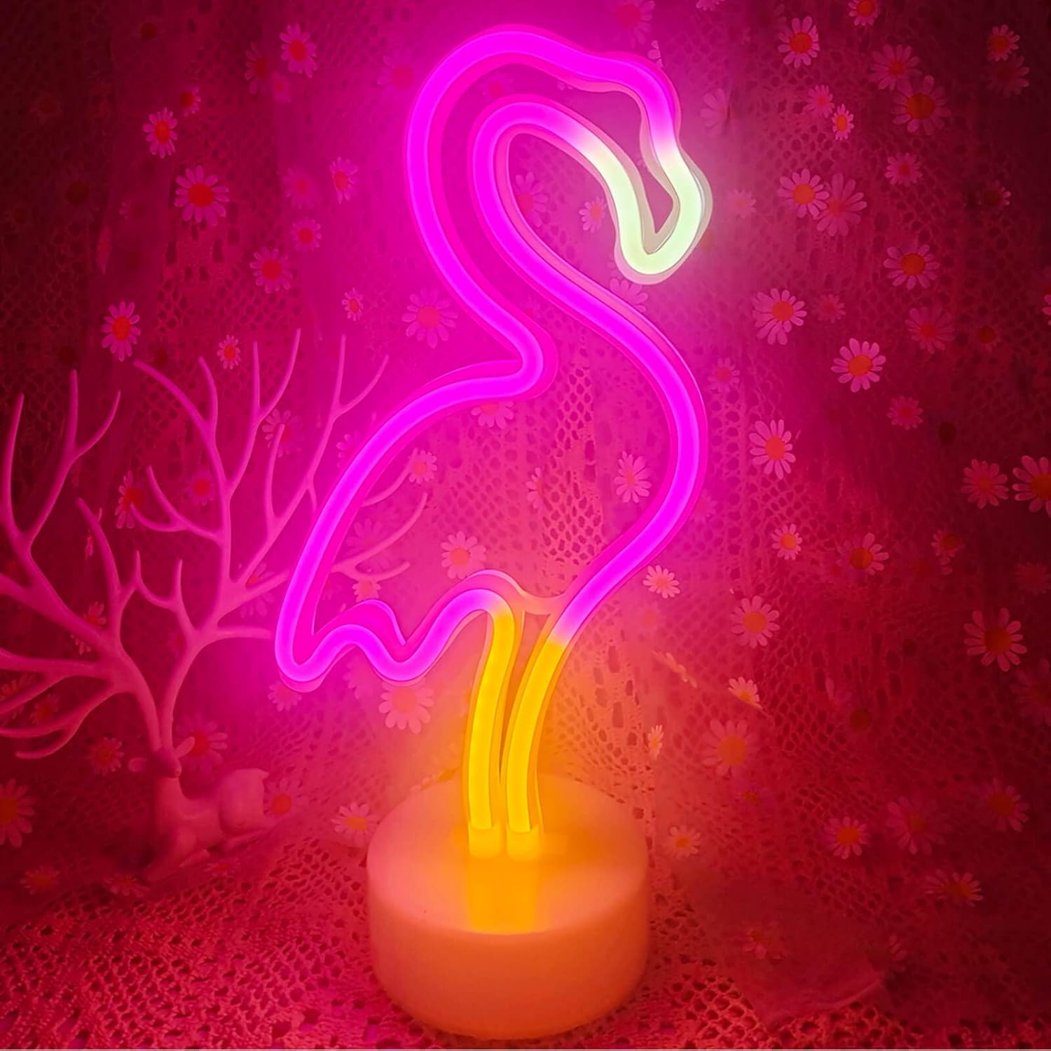 Placa de neon LED Flamingo