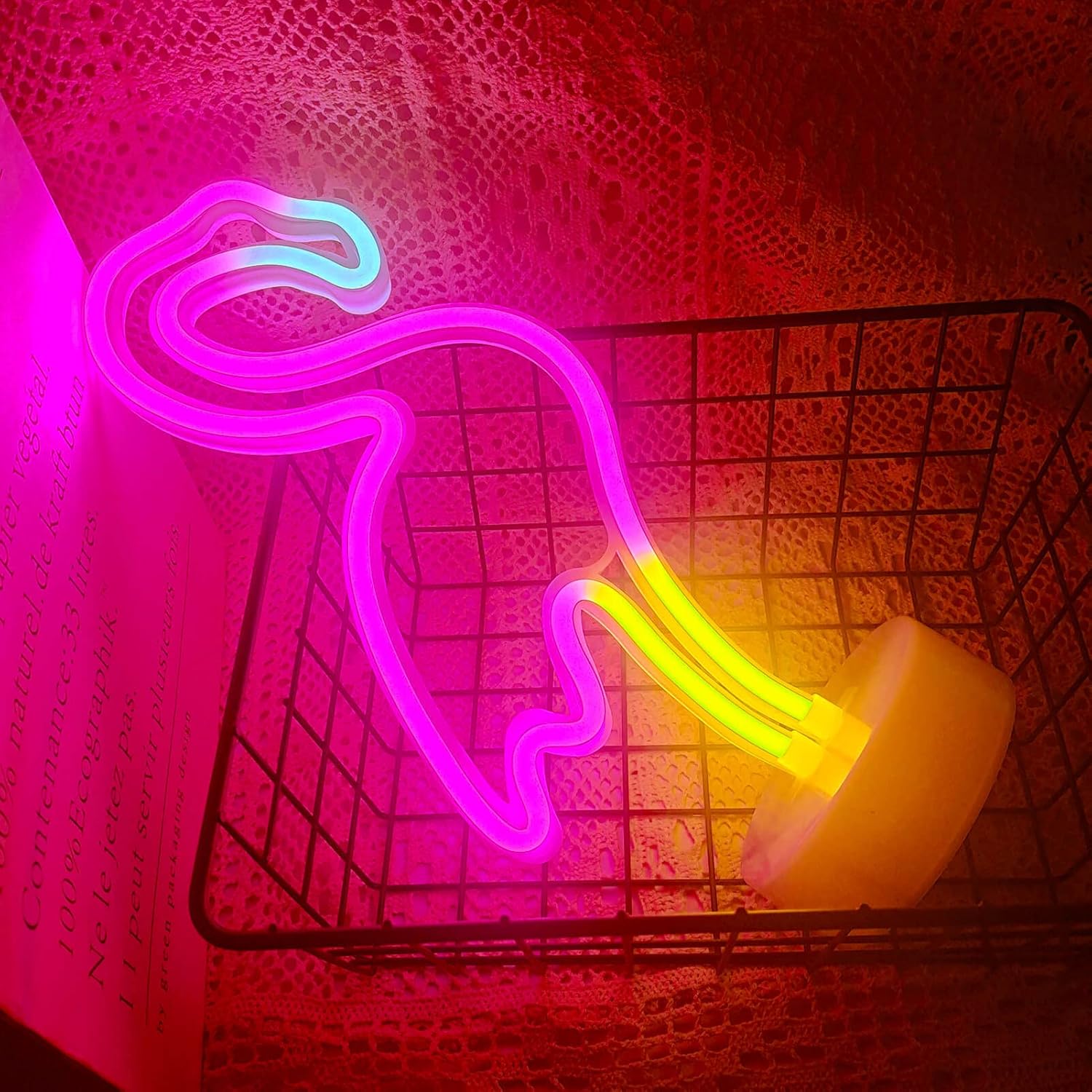 Placa de neon LED Flamingo