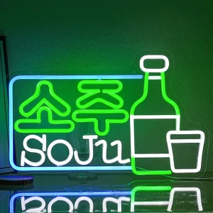 placa de neon led regulavel soju 1