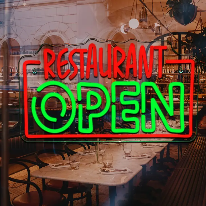 Placa de neon para restaurante