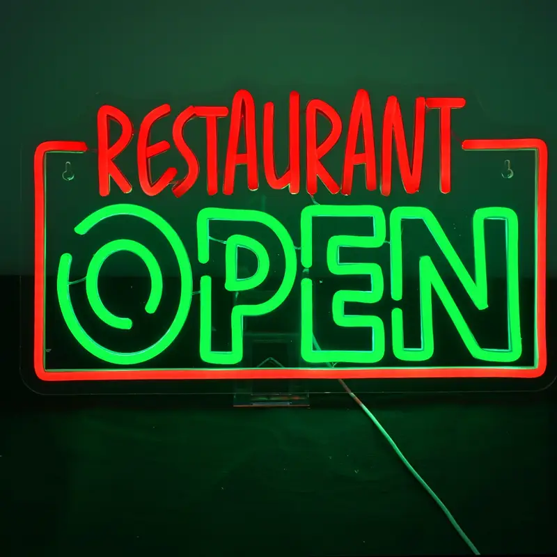 Placa de neon para restaurante