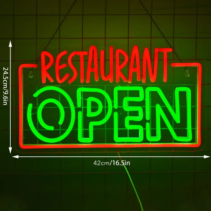 Placa de neon para restaurante