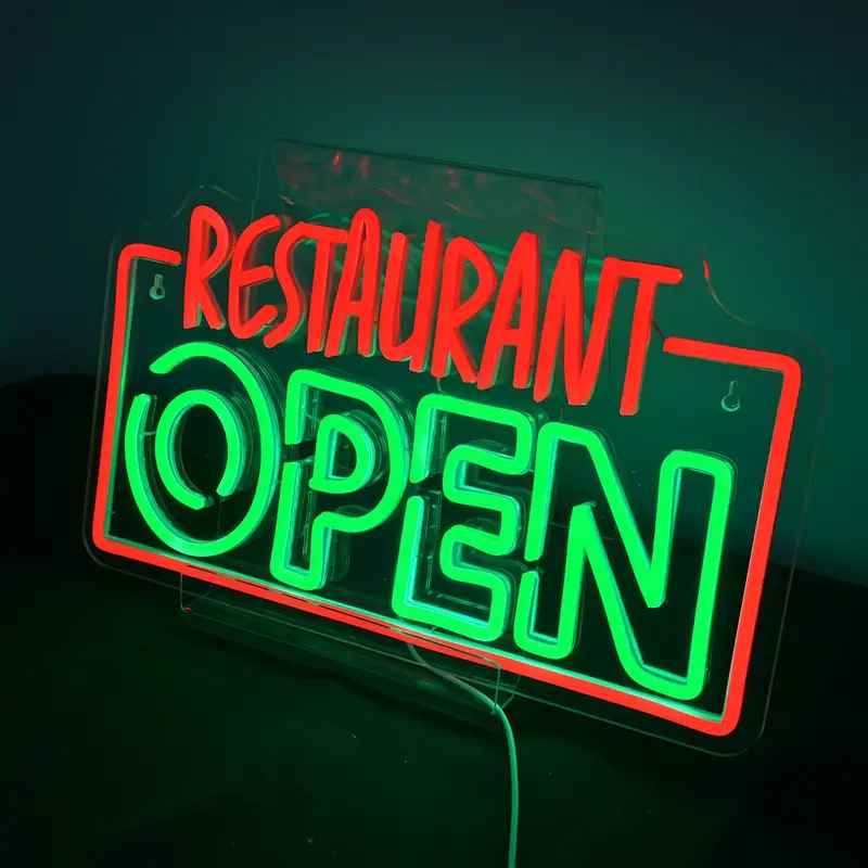 Placa de neon para restaurante