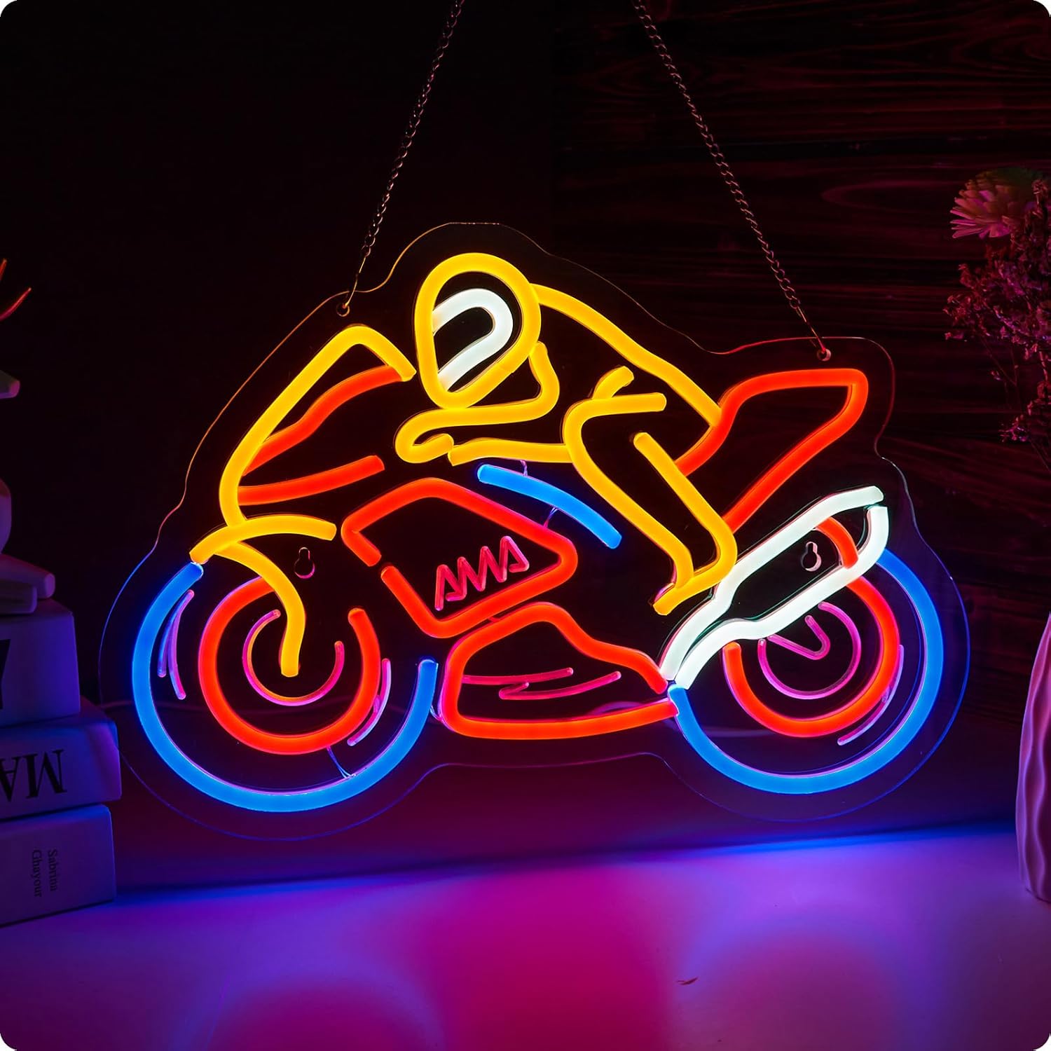 Placa neon de motocicleta