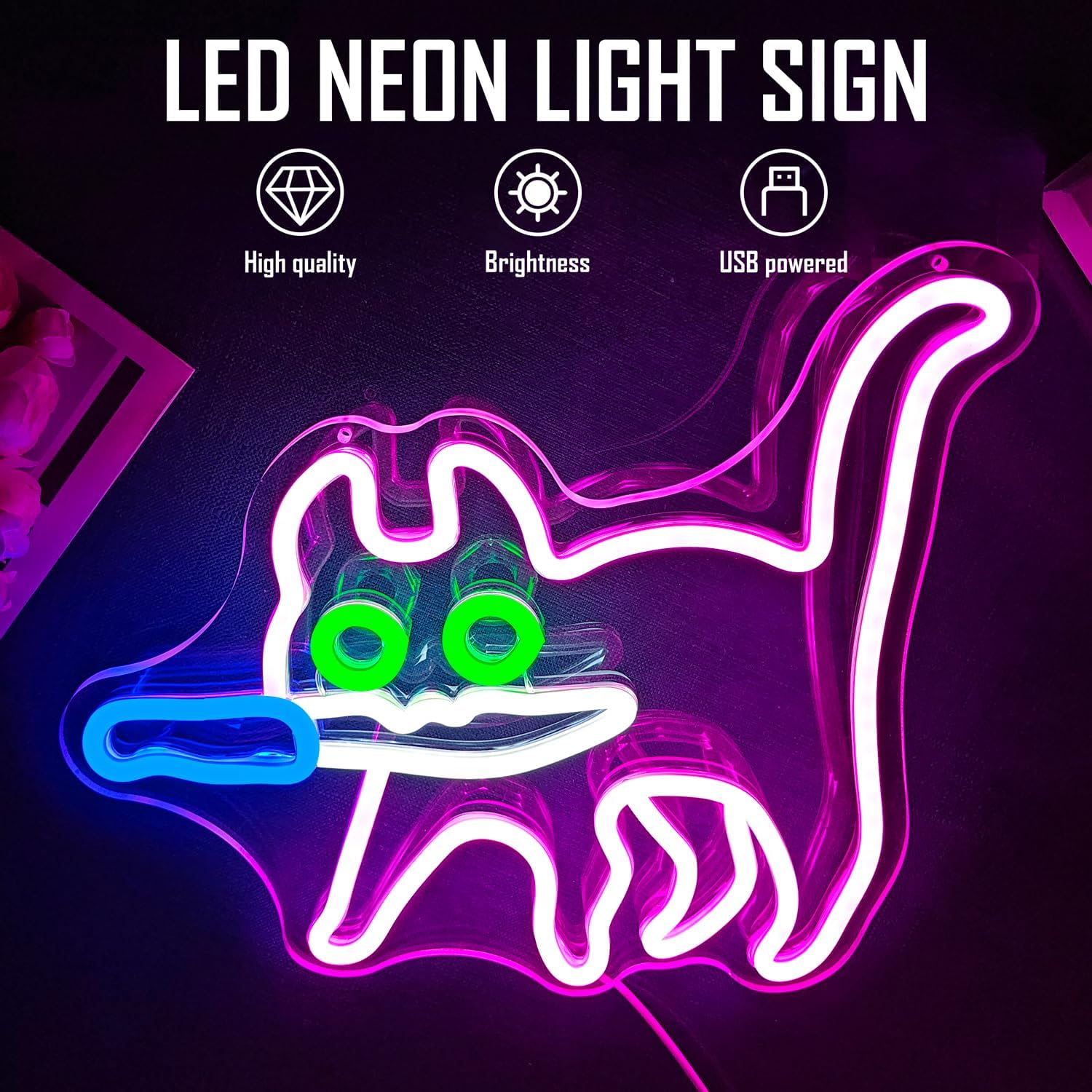 Placas de Neon de Gato