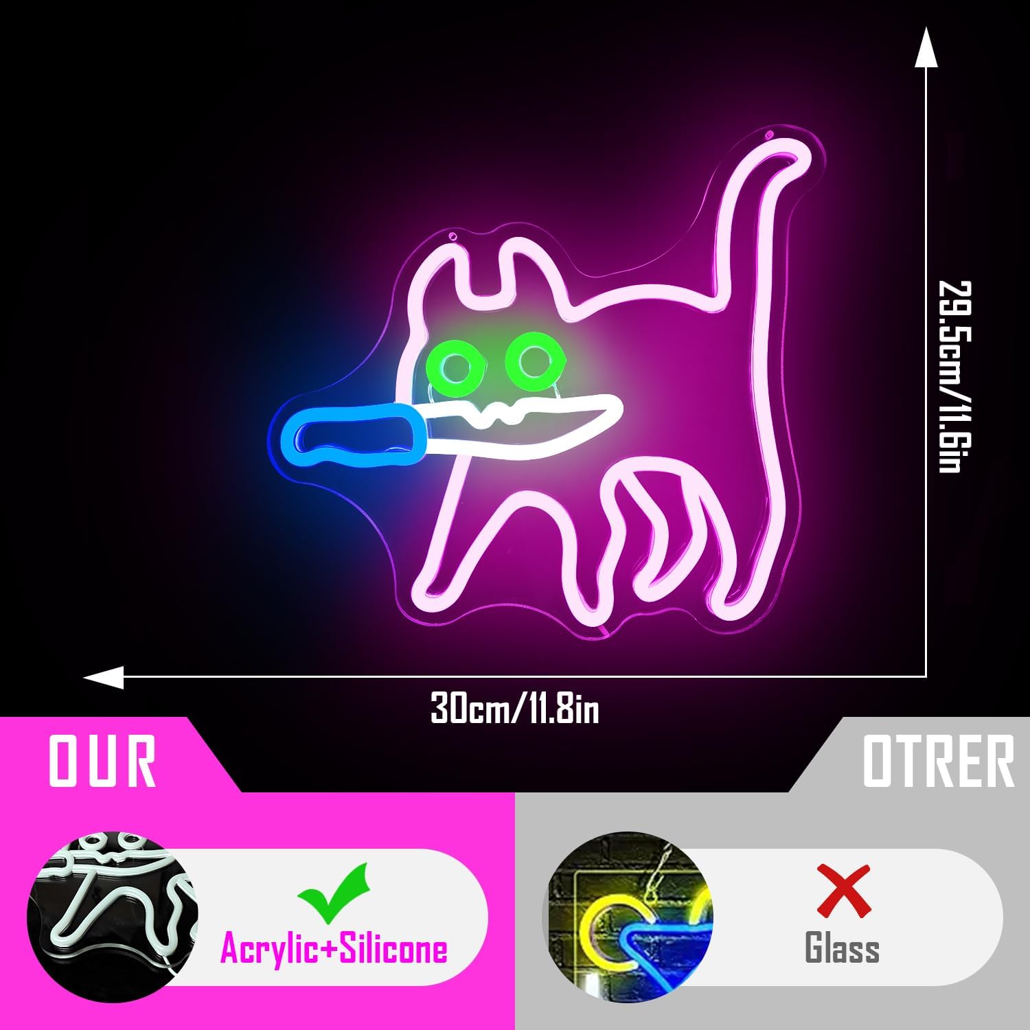 Placas de Neon de Gato